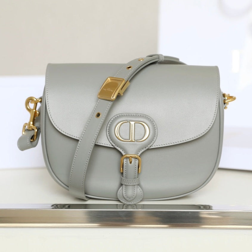 Luxury DiorMEDIUM BOBBY 22CM DARK GREY CALFSKIN GOLD HARDWARE