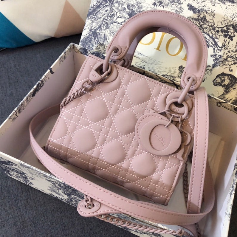 Luxury DiorMINI LADY 17 BAG IN LIGHT PINK CALFSKIN