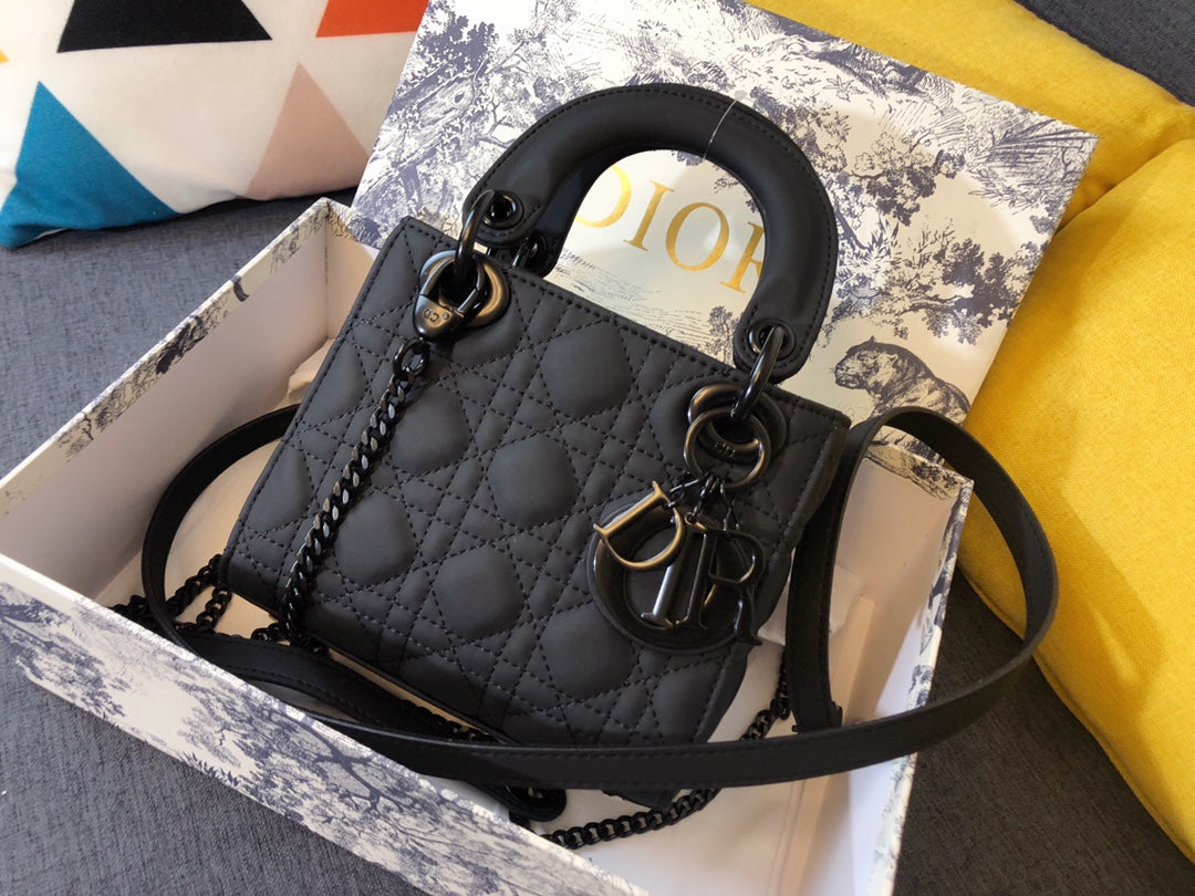 Luxury DiorMINI LADY 17 BAG IN BLACK CALFSKIN