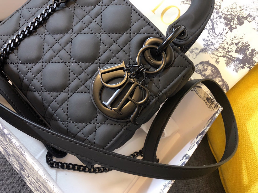 Luxury DiorMINI LADY 17 BAG IN BLACK CALFSKIN