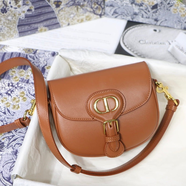 Luxury DiorSMALL BOBBY 18 BAG IN CINNAMON BROWN GLOSSY CALFSKIN