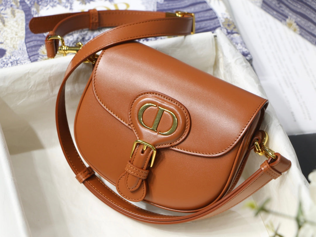 Luxury DiorSMALL BOBBY 18 BAG IN CINNAMON BROWN GLOSSY CALFSKIN