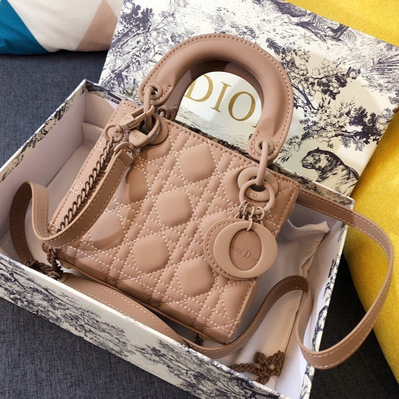 Luxury DiorMINI LADY 17 BAG IN CAMEL BROWN CALFSKIN