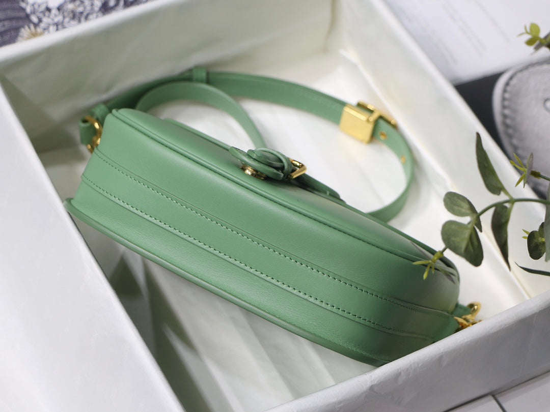 Luxury DiorMEDIUM BOBBY 22CM BLUE GREEN CALFSKIN GOLD HARDWARE