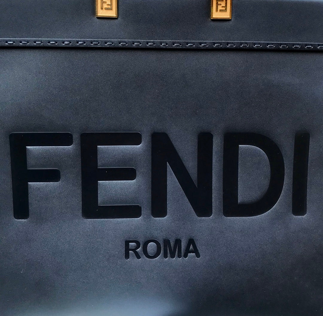 Luxury FendiFend Sunshine Large Bag 40.5 Black Leather