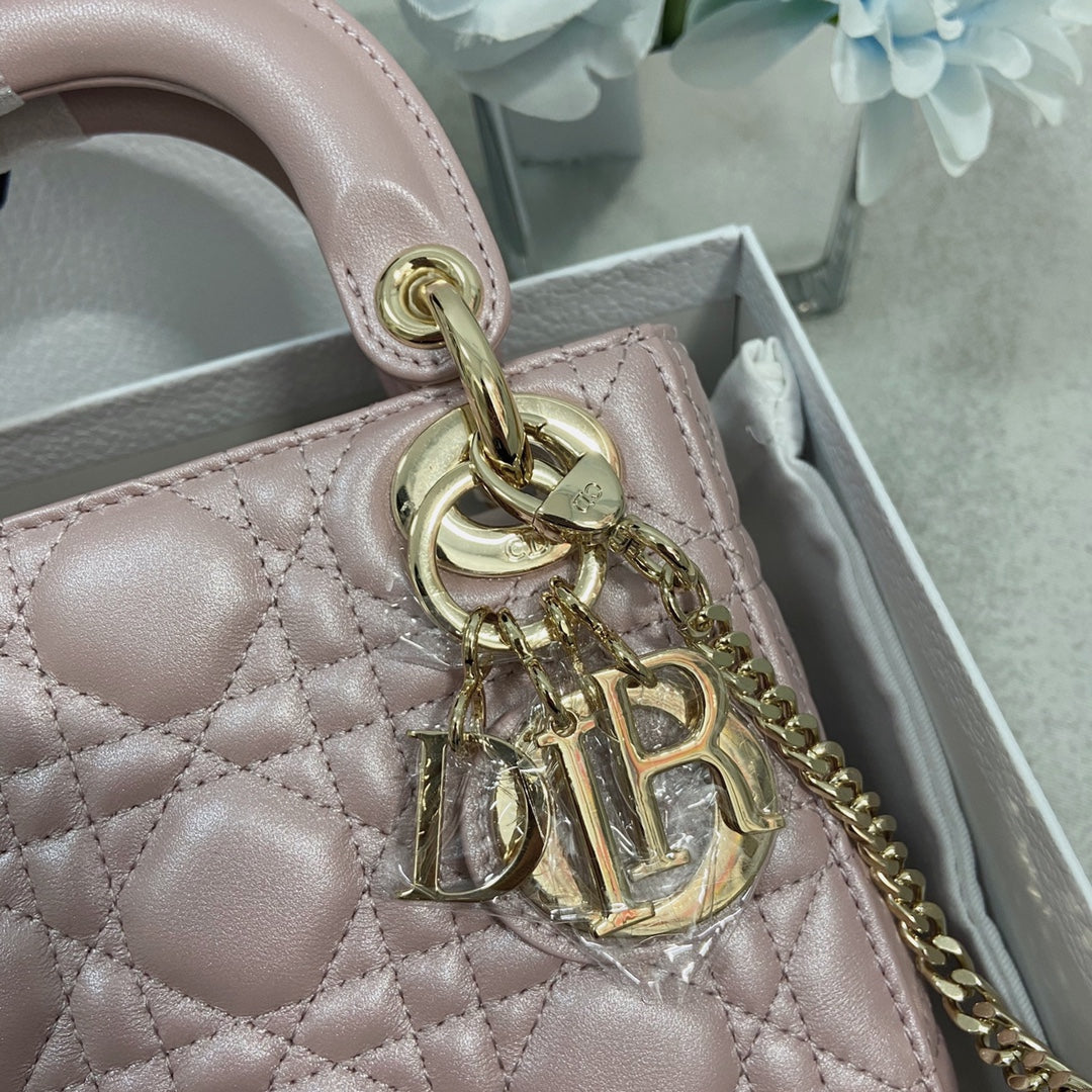 Luxury DiorMINI LADY 17 MY ABC PINK LAMBSKIN