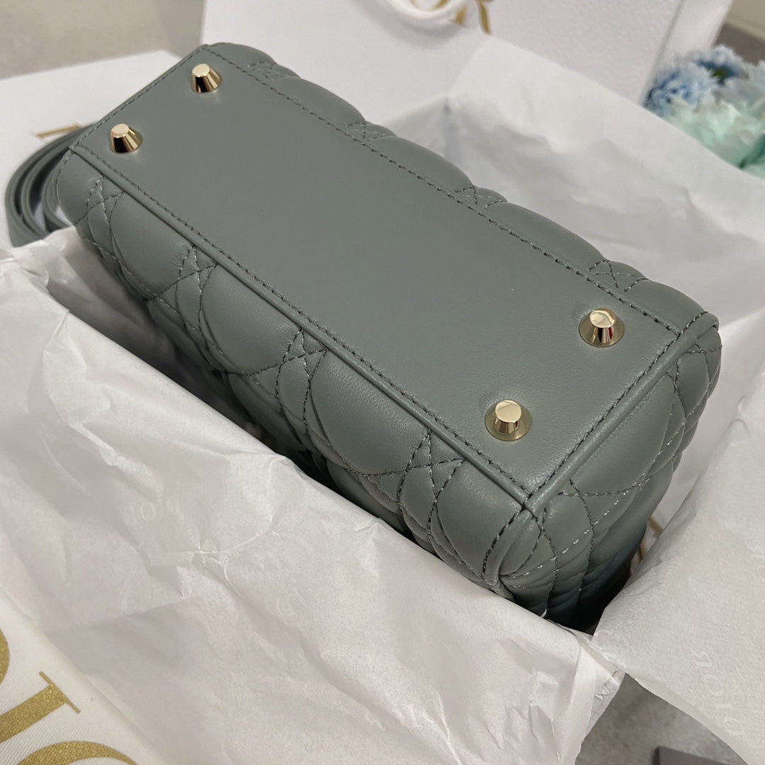 Luxury Diormini lady 17 rock gray lambskin