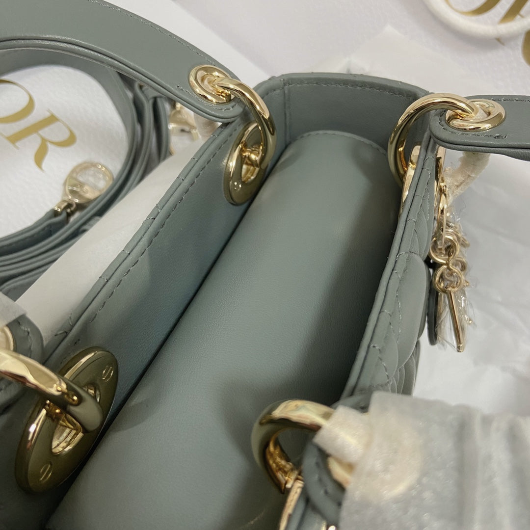 Luxury Diormini lady 17 rock gray lambskin