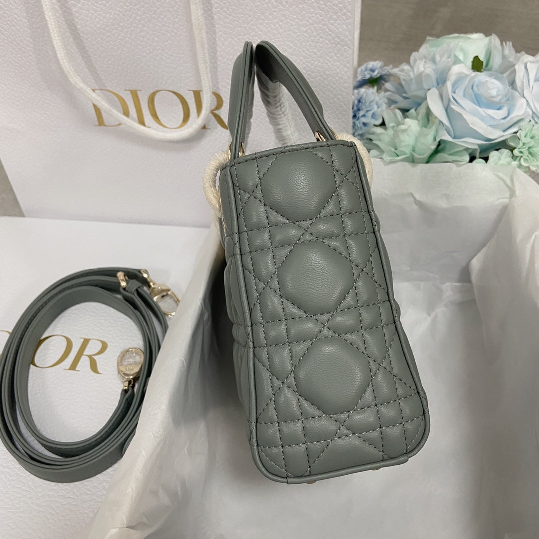 Luxury Diormini lady 17 rock gray lambskin