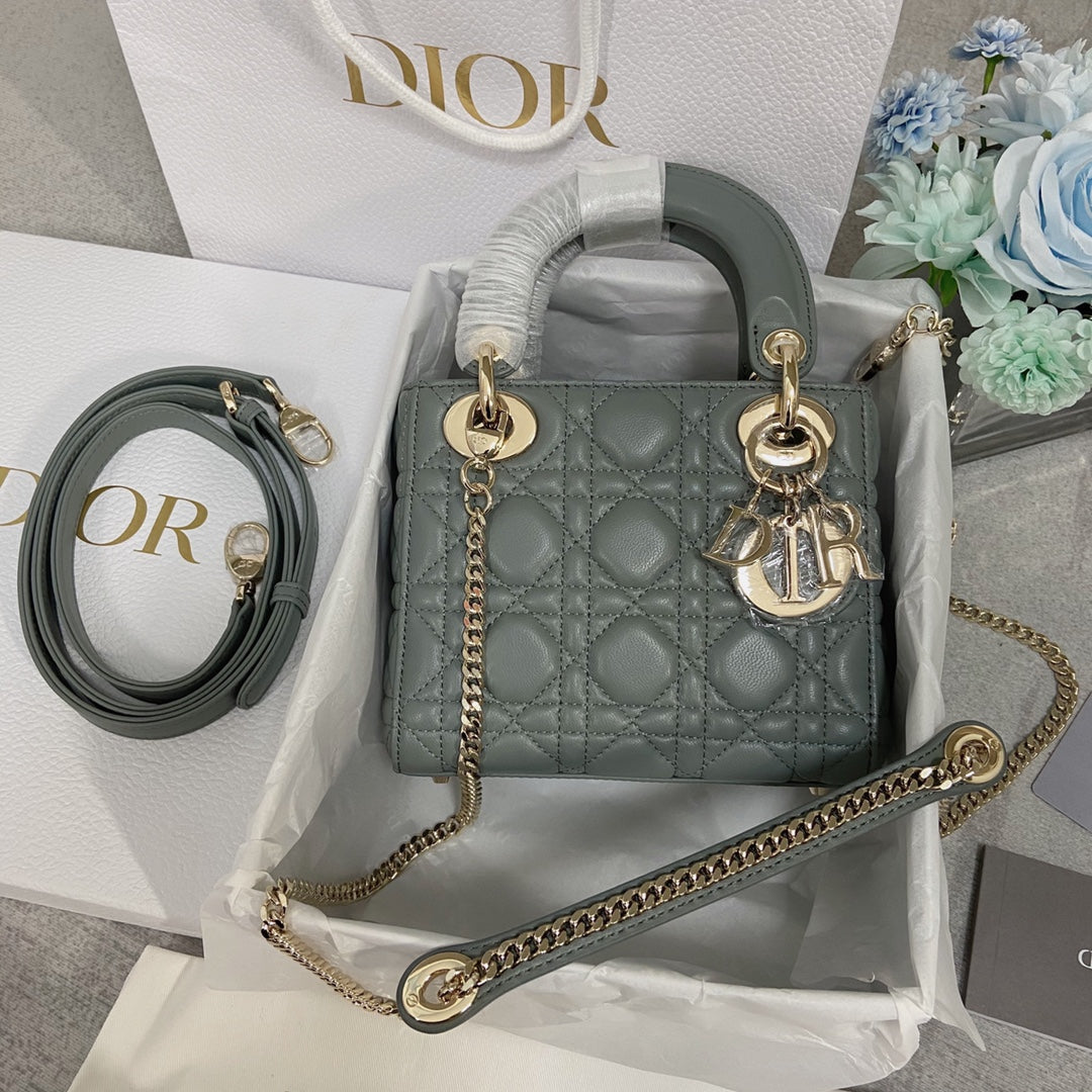 Luxury Diormini lady 17 rock gray lambskin