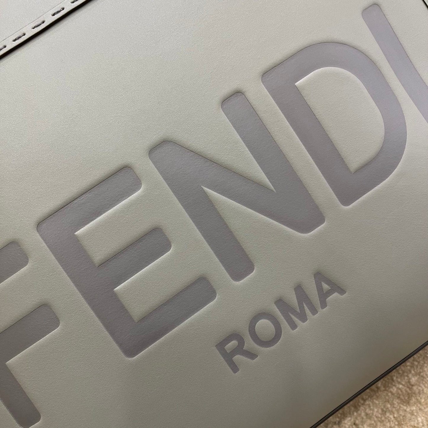 Luxury FendiSHINE LARGE 35 TOTE IN SHADOW GREY CALFSKIN