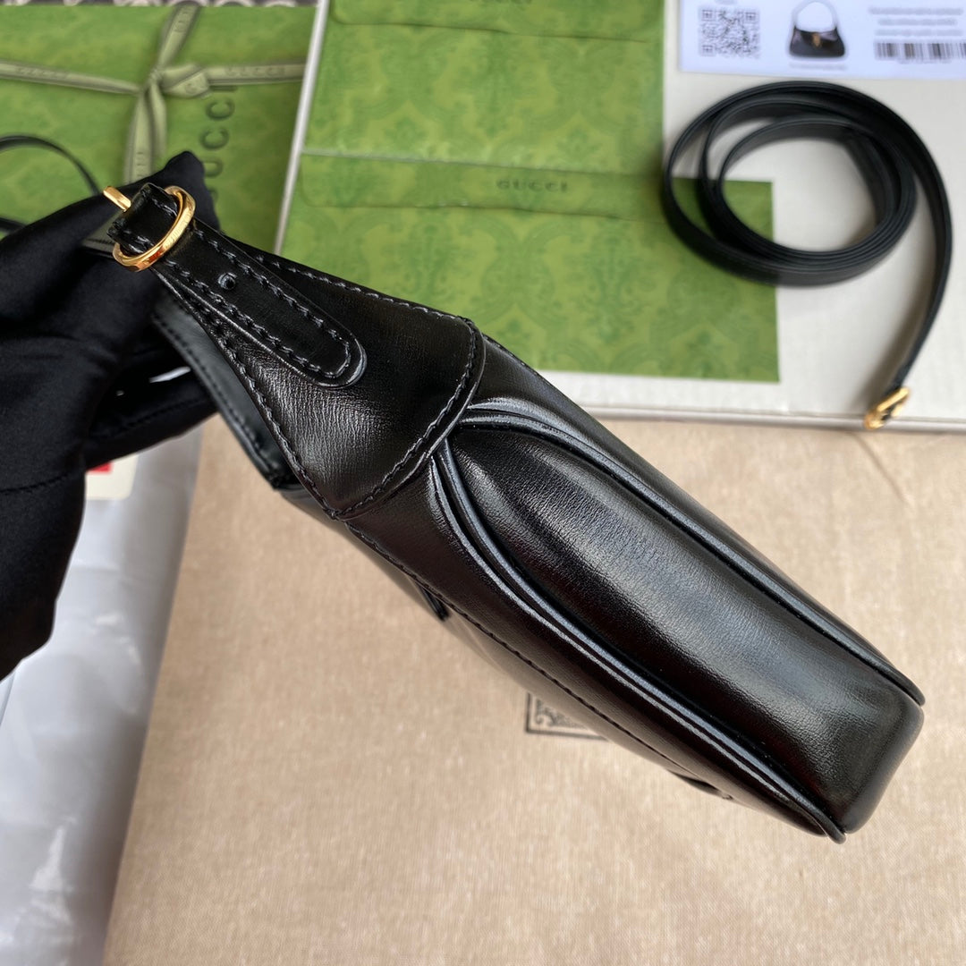 Luxury Gucci gg jackie mini 19cm black calfskin