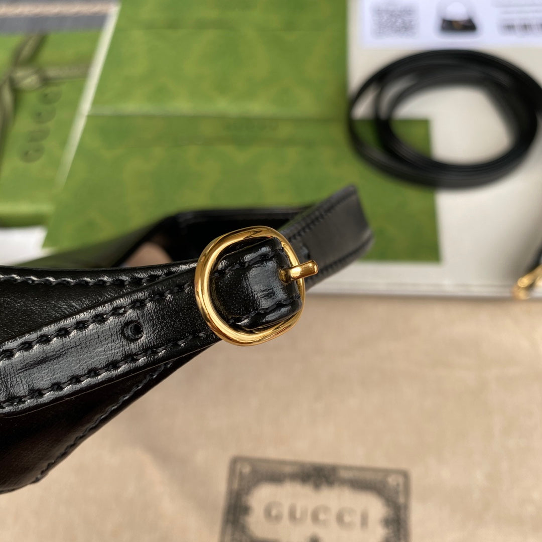 Luxury Gucci gg jackie mini 19cm black calfskin