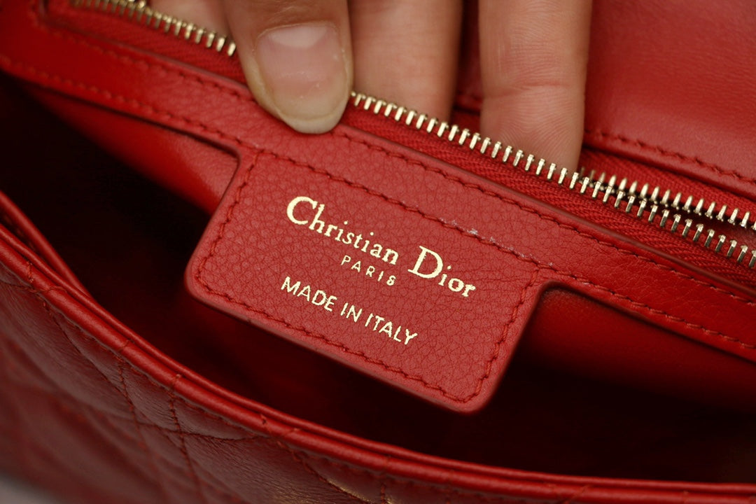 Luxury DiorCARO MINI BAG 20 IN CANDY RED CALFSKIN