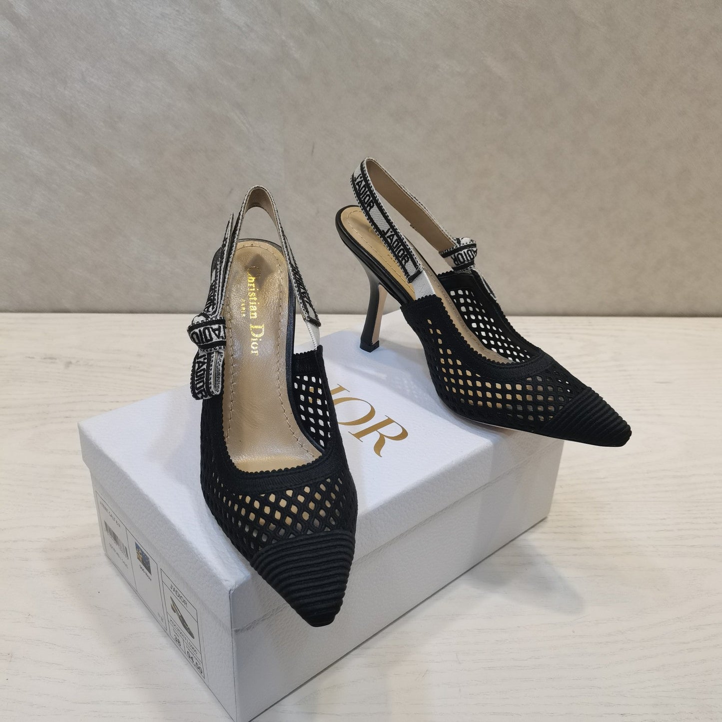 Luxury Dior25 J'A Luxury DiorSlingback Heel Mesh and Leather 237890