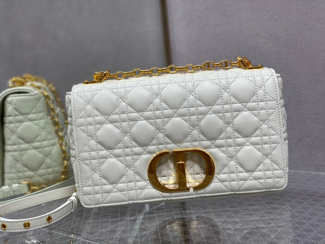 Luxury Diormedium caro 25.5 white calfskin