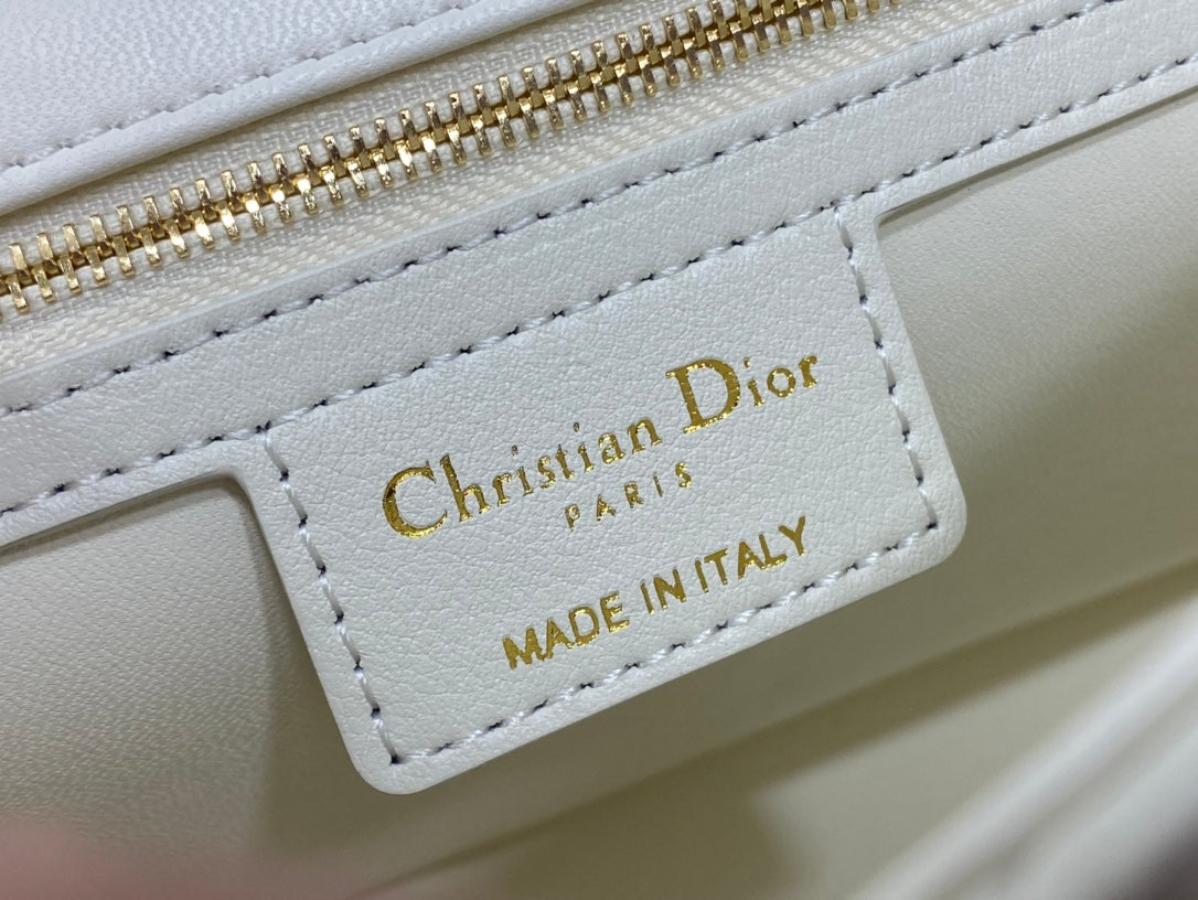 Luxury Diormedium caro 25.5 white calfskin