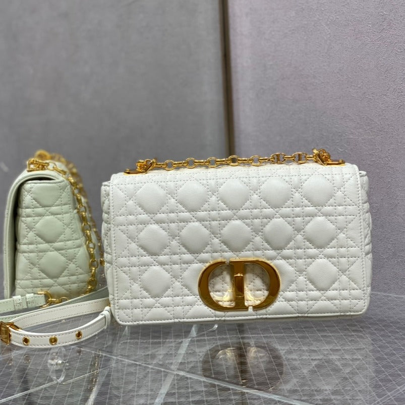 Luxury Diormedium caro 25.5 white calfskin