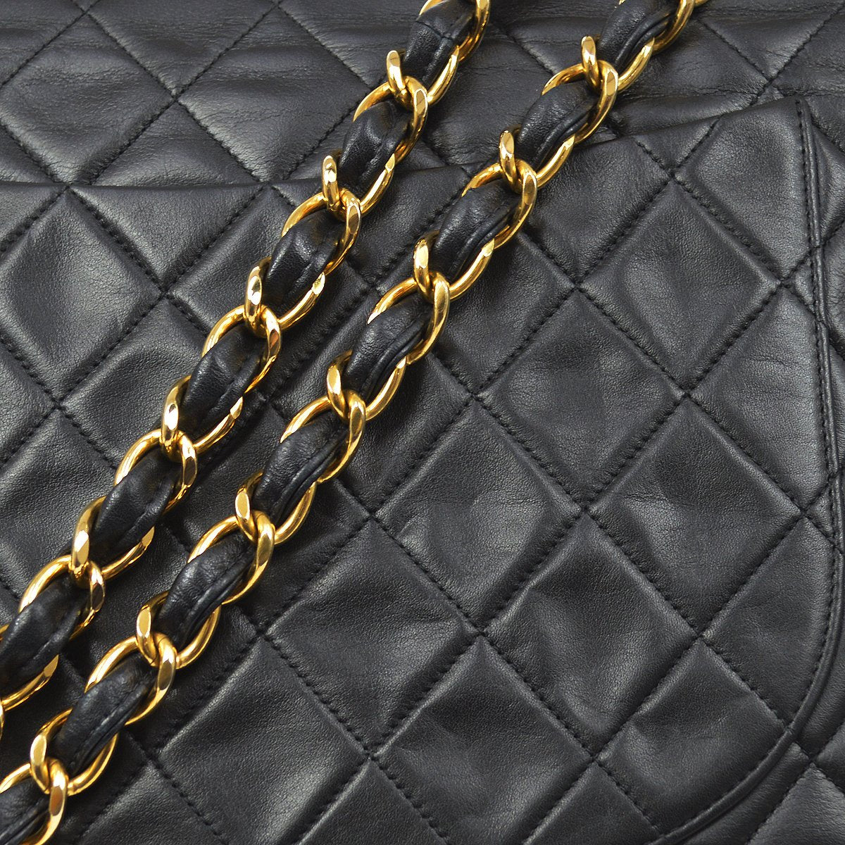 CHANEL 1994-1996 Classic Flap Maxi Black Lambskin 80511