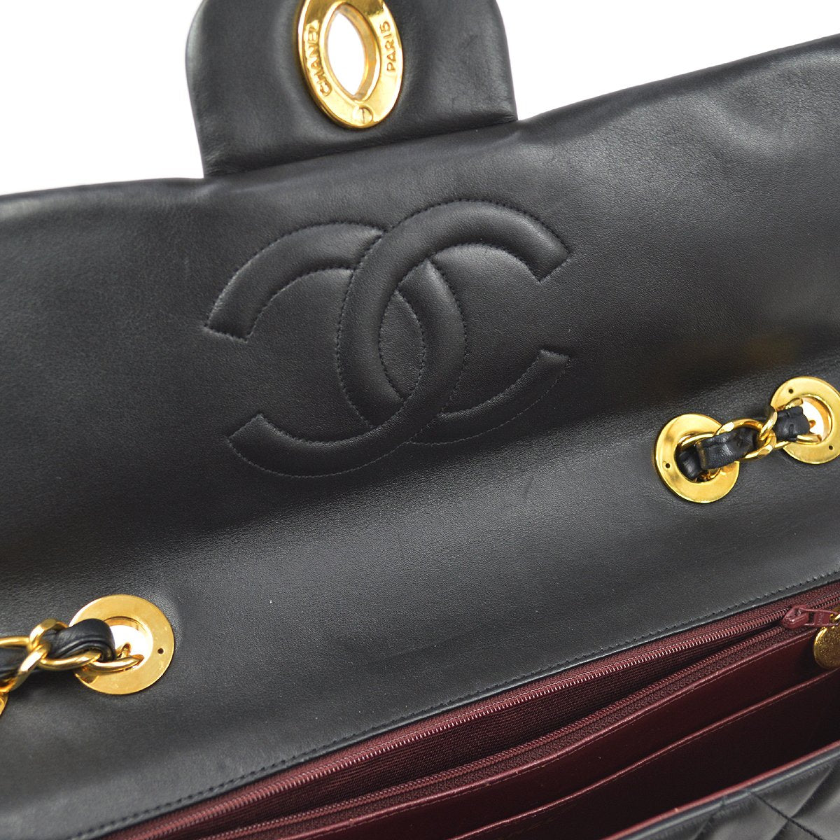 CHANEL 1994-1996 Classic Flap Maxi Black Lambskin 80511