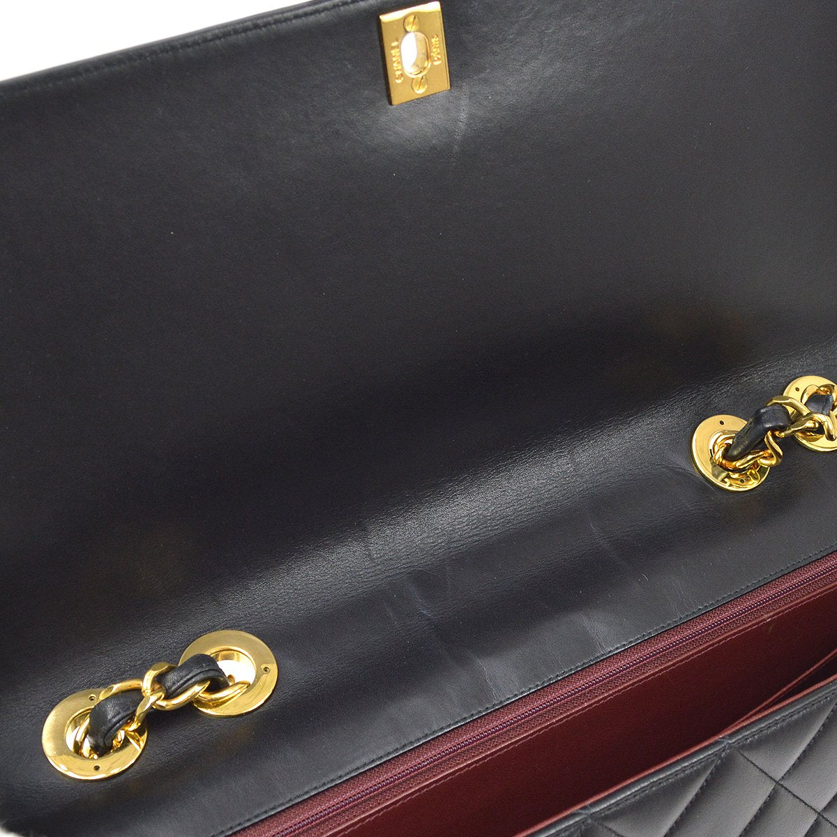 CHANEL★ 1991-1994 Black Quilted Lambskin CC Flap Maxi 60850