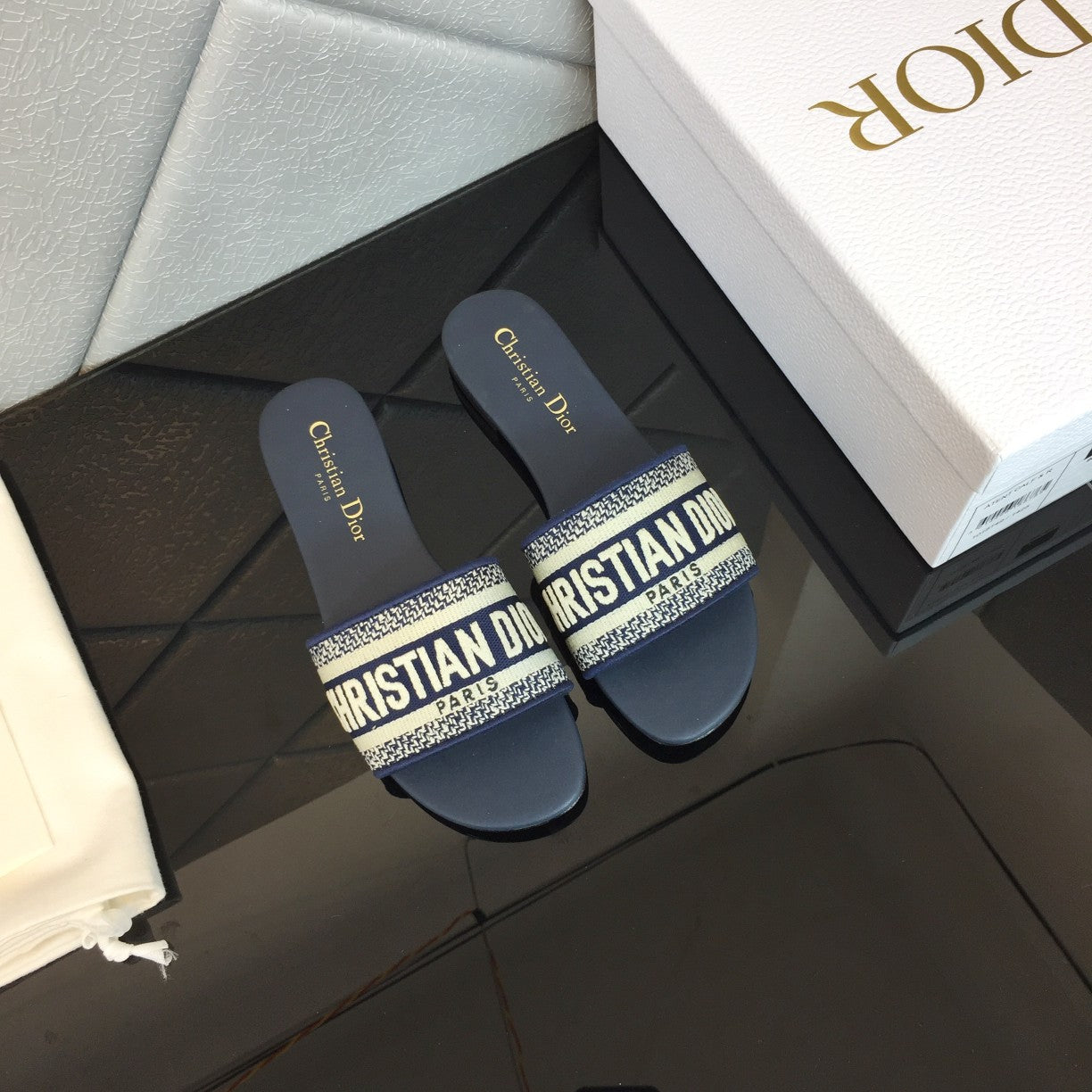 Luxury DiorMule Dway Slide 10mm Multi-motifs Style 51