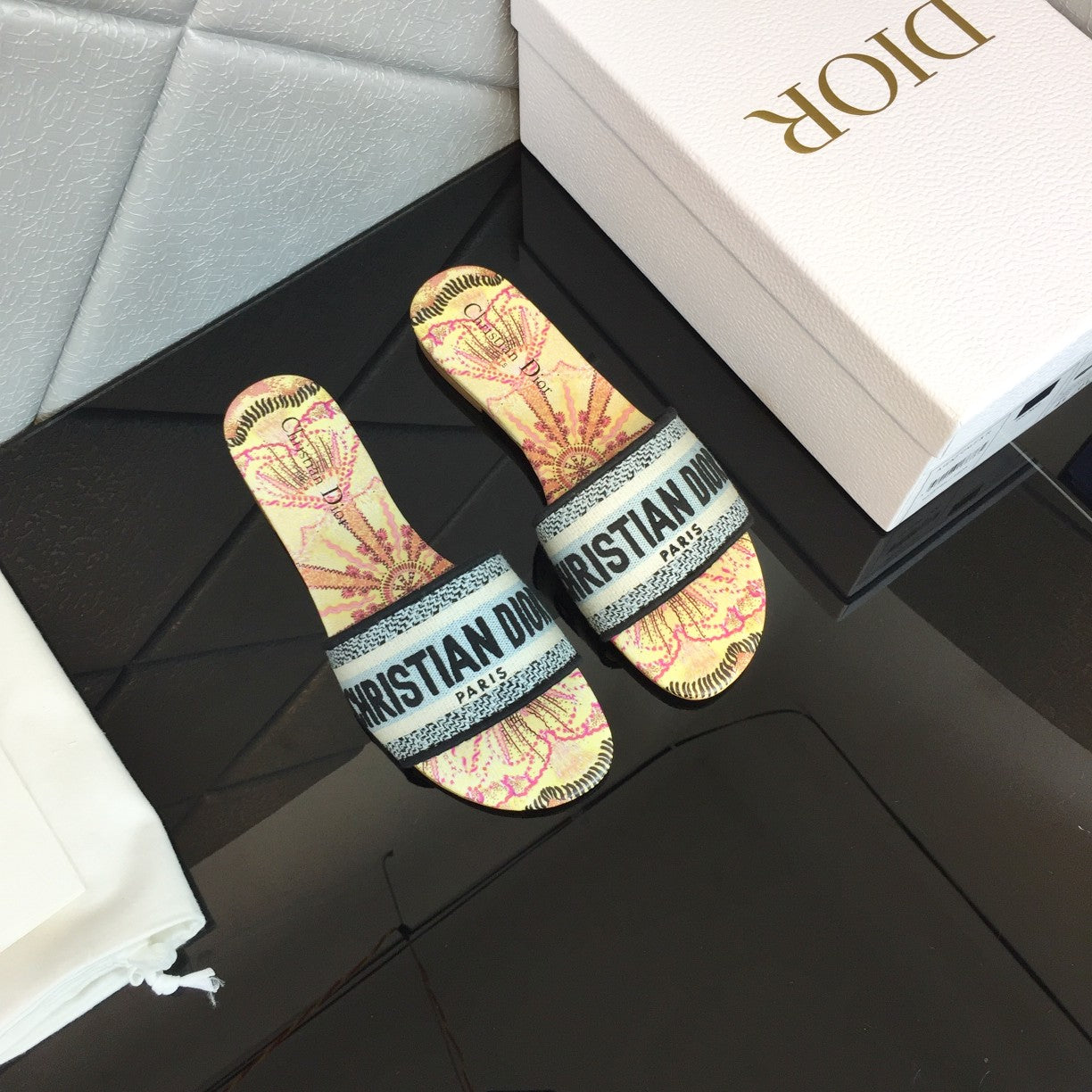 Luxury DiorMule Dway Slide 10mm Multi-motifs Style 50