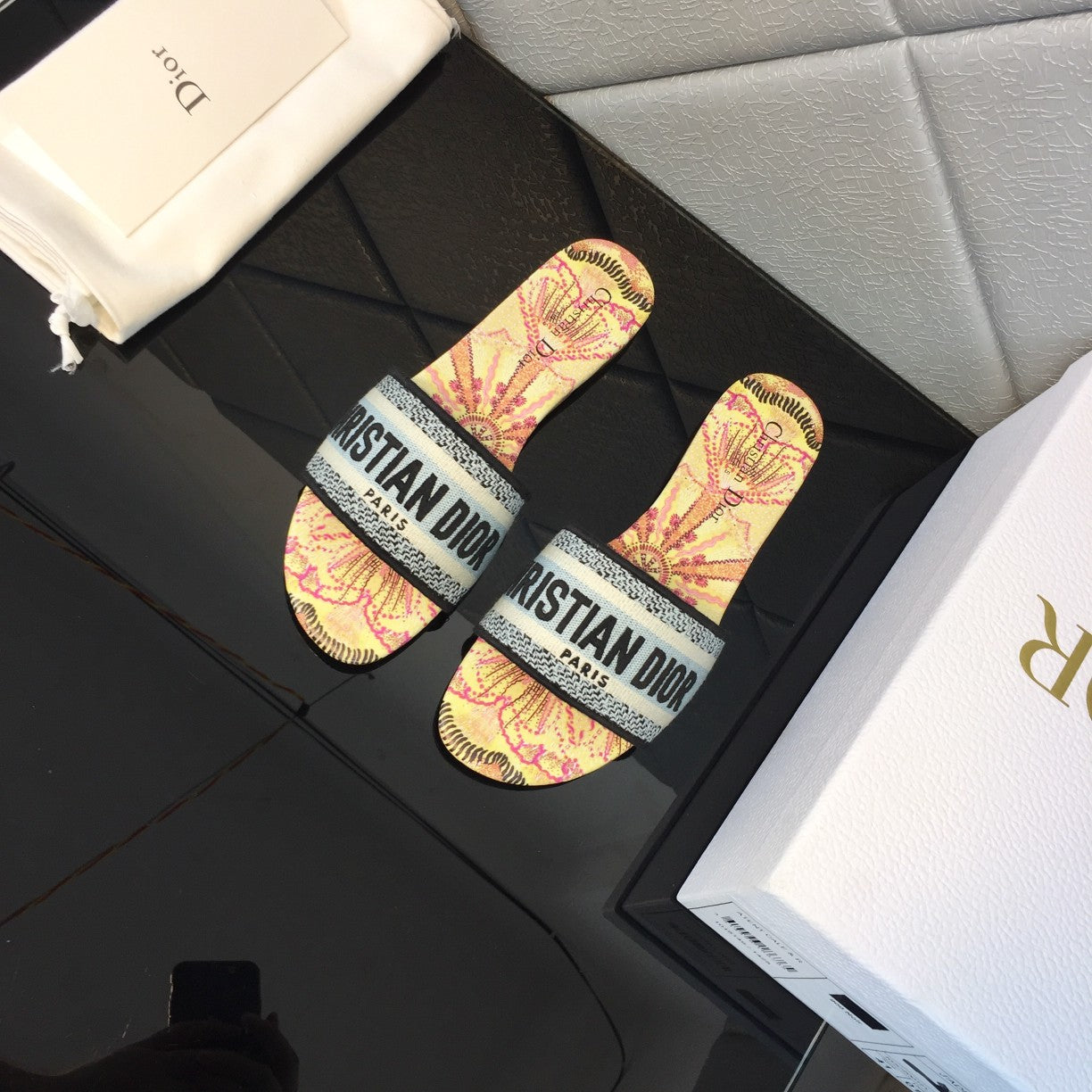 Luxury DiorMule Dway Slide 10mm Multi-motifs Style 50
