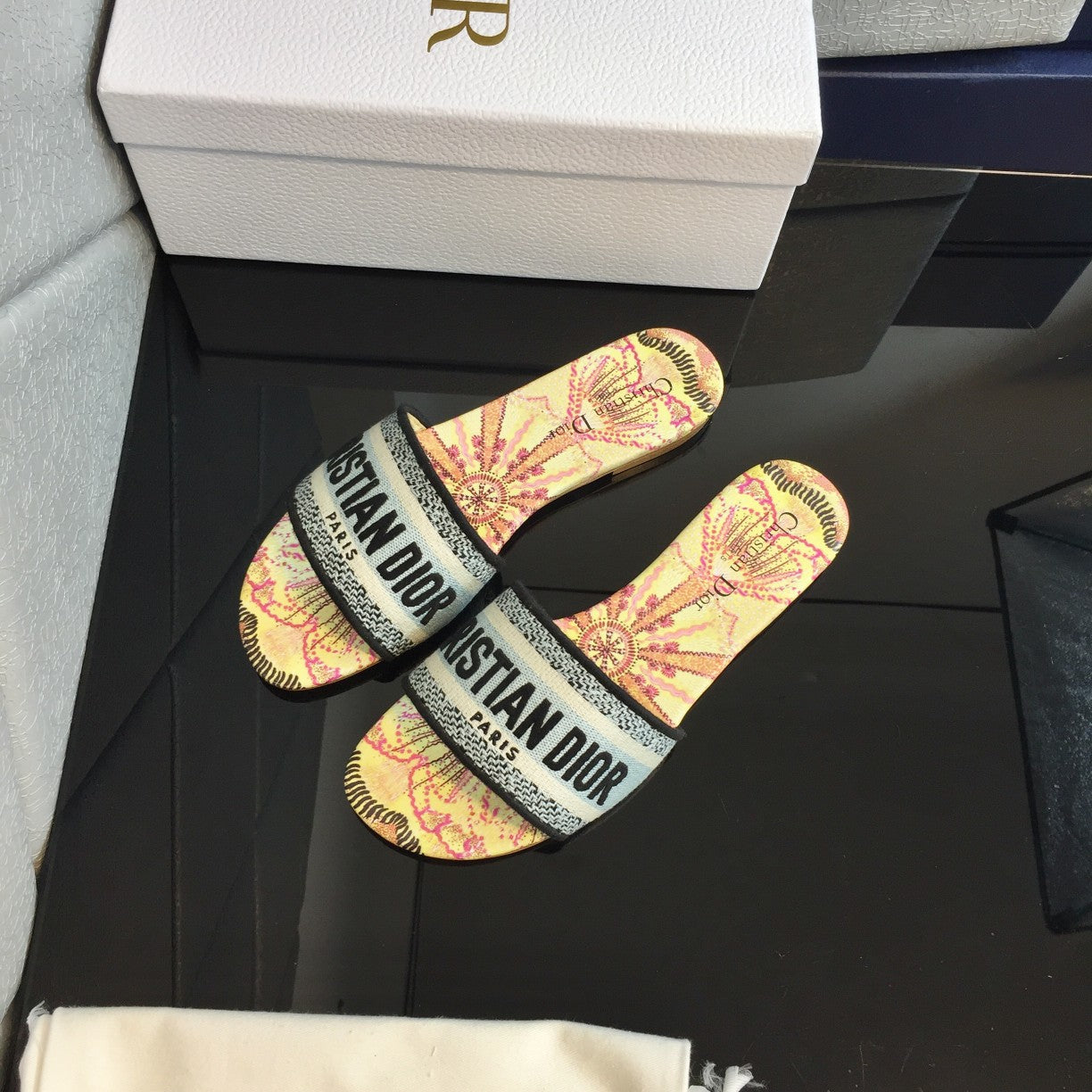 Luxury DiorMule Dway Slide 10mm Multi-motifs Style 50