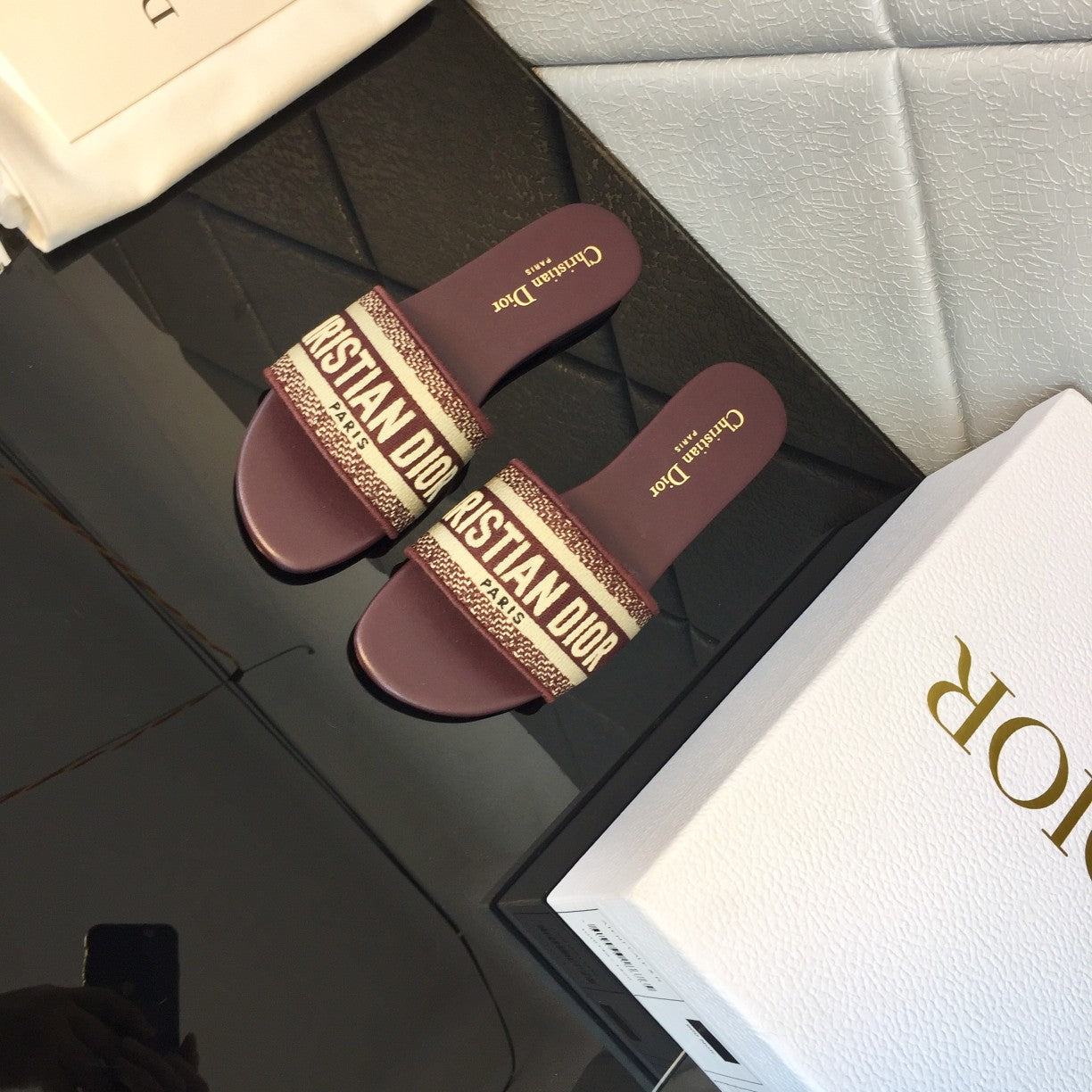 Luxury DiorMule Dway Slide 10mm Multi-motifs Style 49