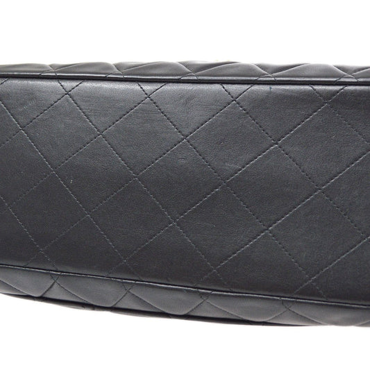 CHANEL Classic Flap Maxi Chain Shoulder Bag Black Lambskin 60155