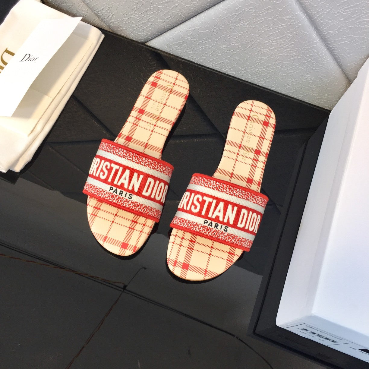 Luxury DiorMule Dway Slide 10mm Multi-motifs Style 48