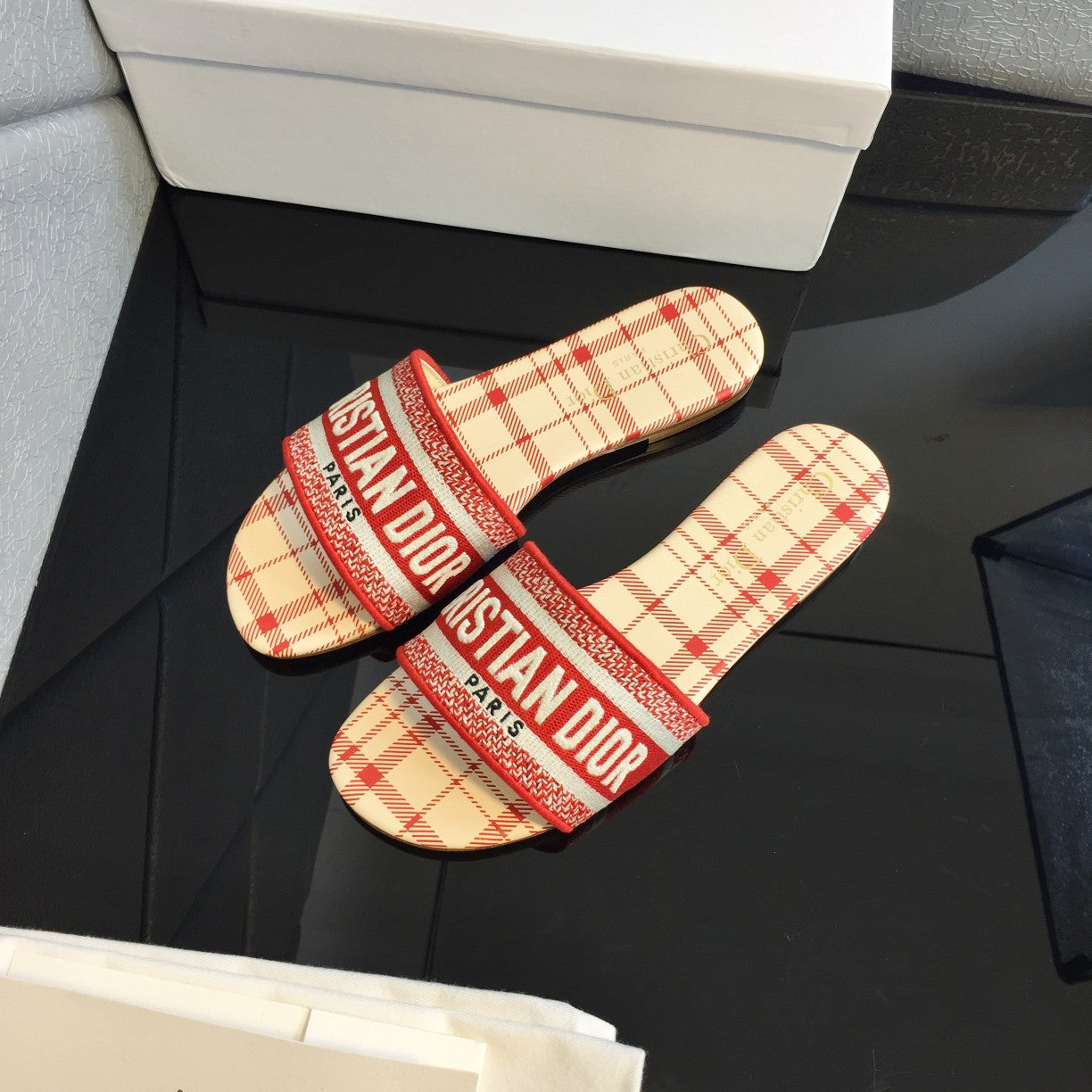 Luxury DiorMule Dway Slide 10mm Multi-motifs Style 48
