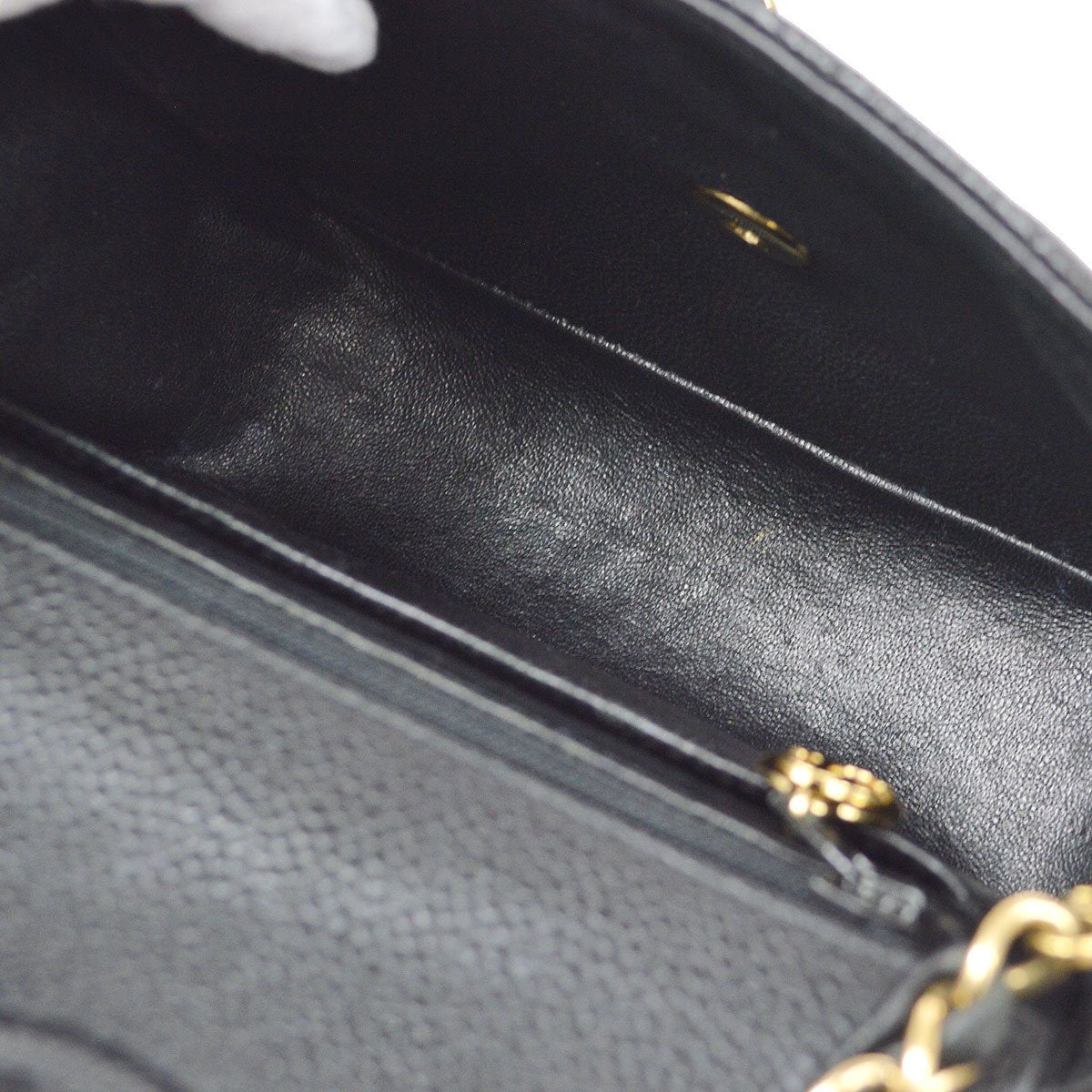 CHANEL 2001-2003 Classic Square Flap 17 Black Caviar 90294