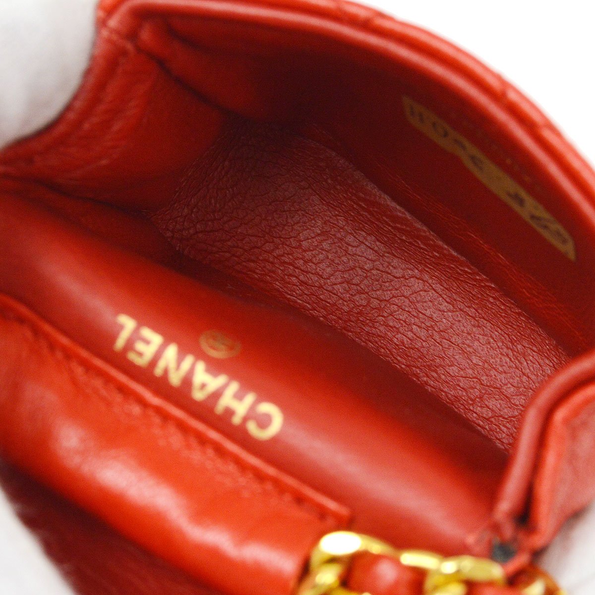 CHANEL★ Classic Flap Micro Bag Pouch Red 71178