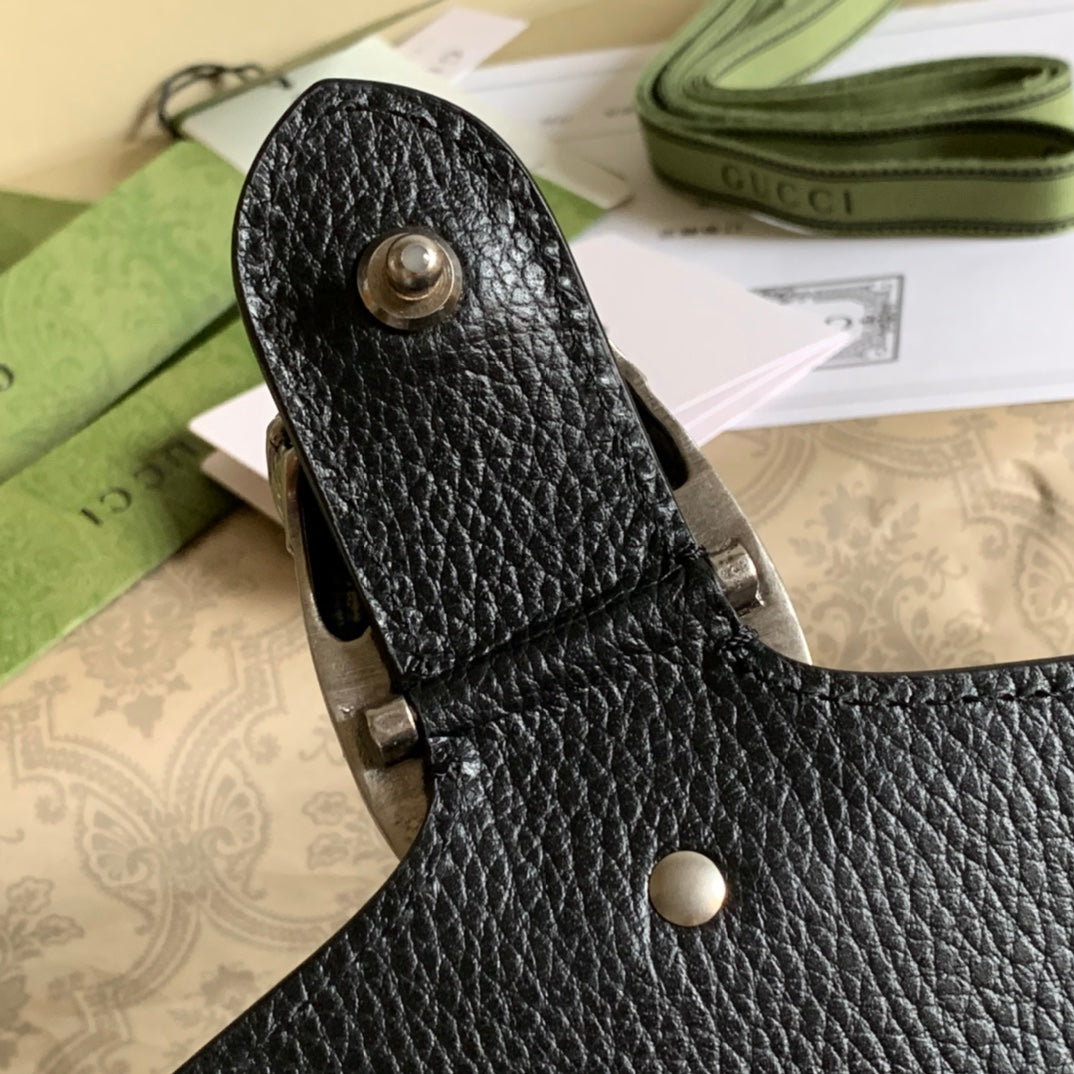 Luxury Gucci DYONYSUS SHOULDER BAG 20 IN BLACK CALFSKIN SILVER HARDWARE