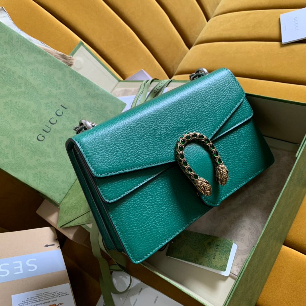 Luxury Gucci DYONYSUS SHOULDER BAG 28 IN TURQUOISE CALFSKIN