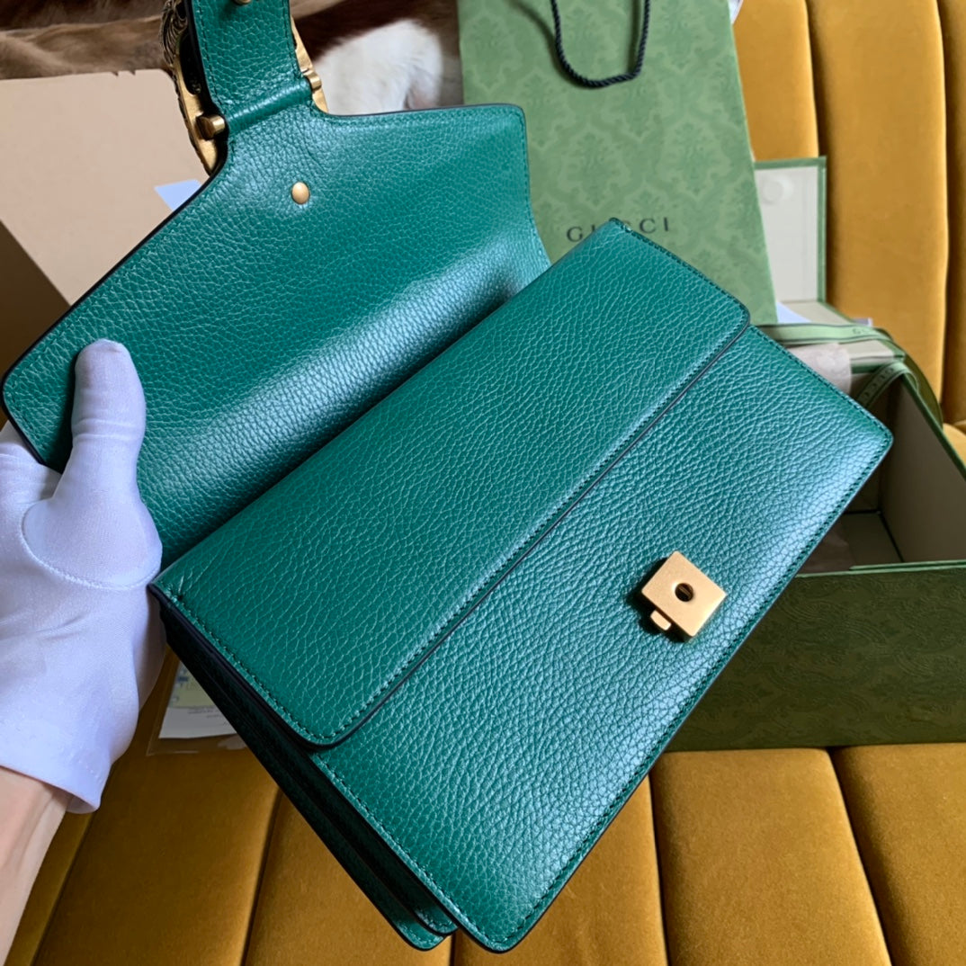 Luxury Gucci DYONYSUS SHOULDER BAG 28 IN TURQUOISE CALFSKIN