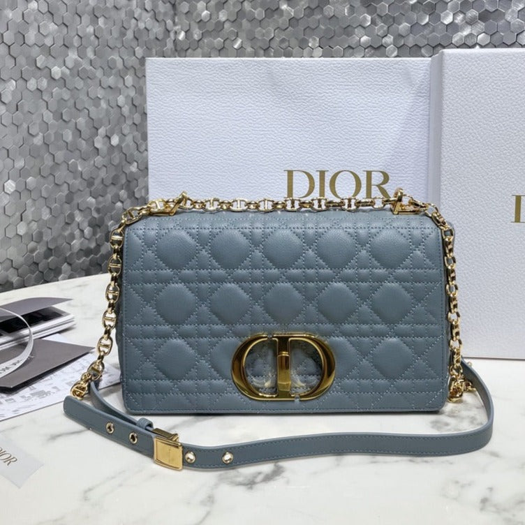 Luxury Diormedium caro 25.5 gray supple calfskin