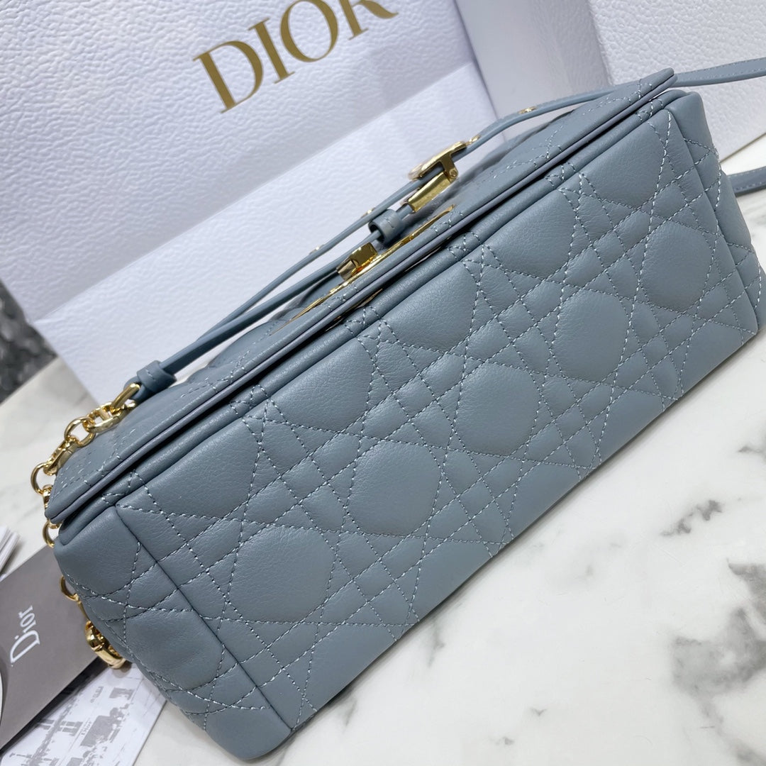 Luxury Diormedium caro 25.5 gray supple calfskin