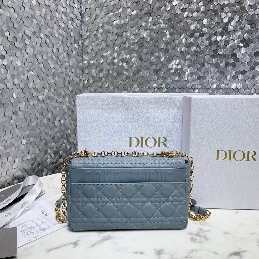 Luxury Diormedium caro 25.5 gray supple calfskin
