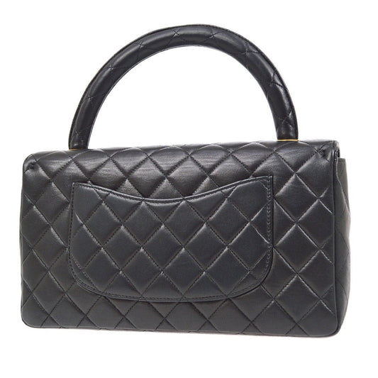 CHANEL 1996-1997 Classic Flap Handbag Medium Black Lambskin 92440