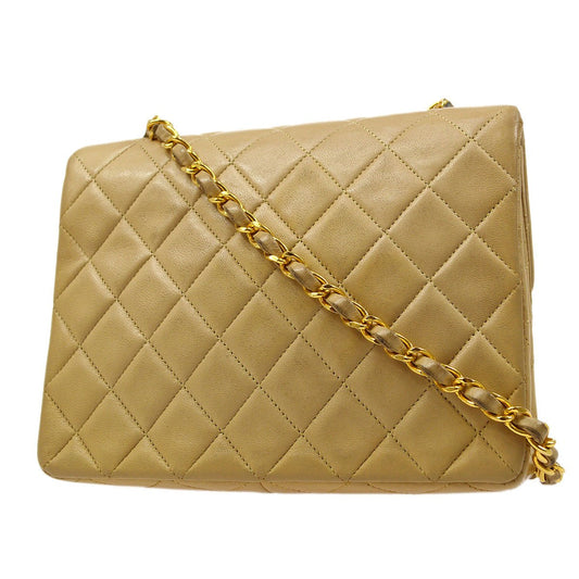 CHANEL 1991-1994 Classic Square Flap 20 Beige Lambskin 91609