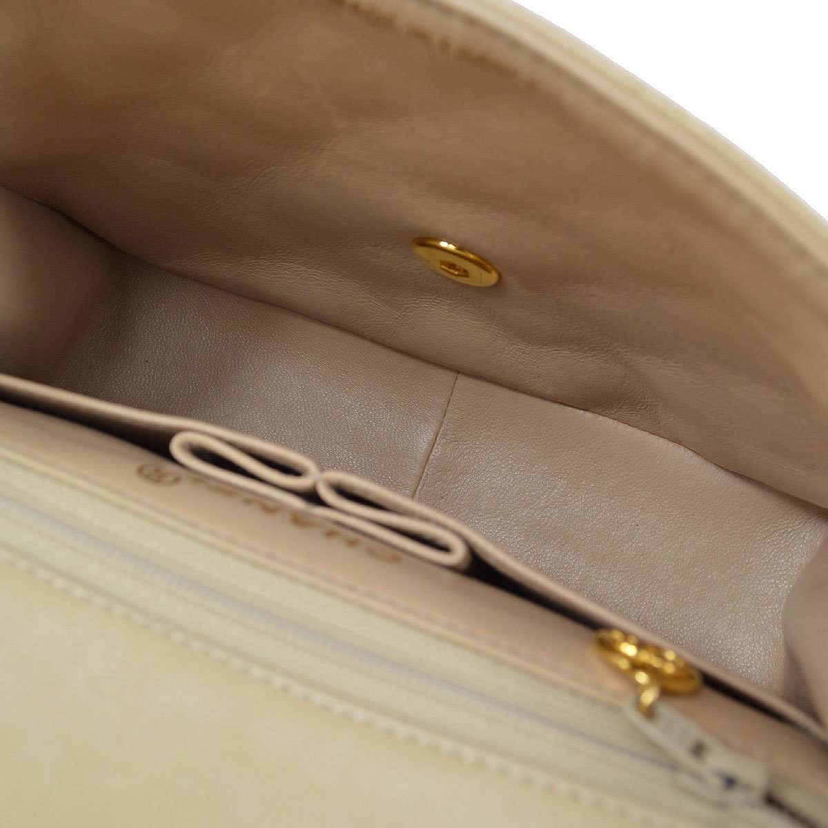 CHANEL 1991-1994 Classic Square Flap 20 Beige Lambskin 91609