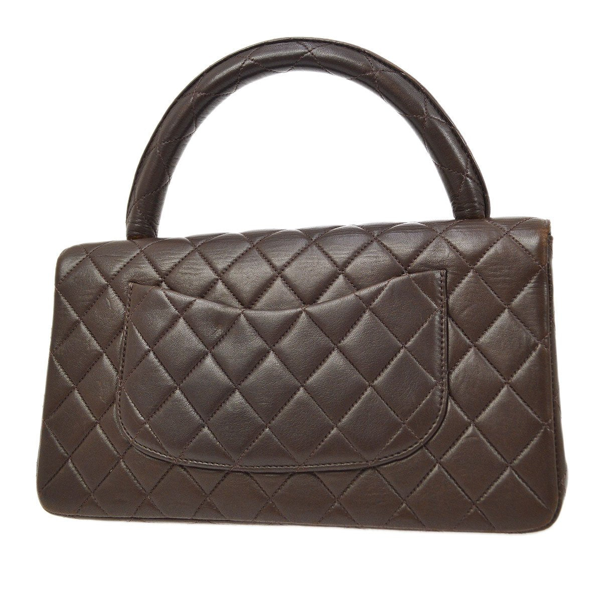 CHANEL 1994 Classic Flap Handbag Medium Brown Lambskin 93062