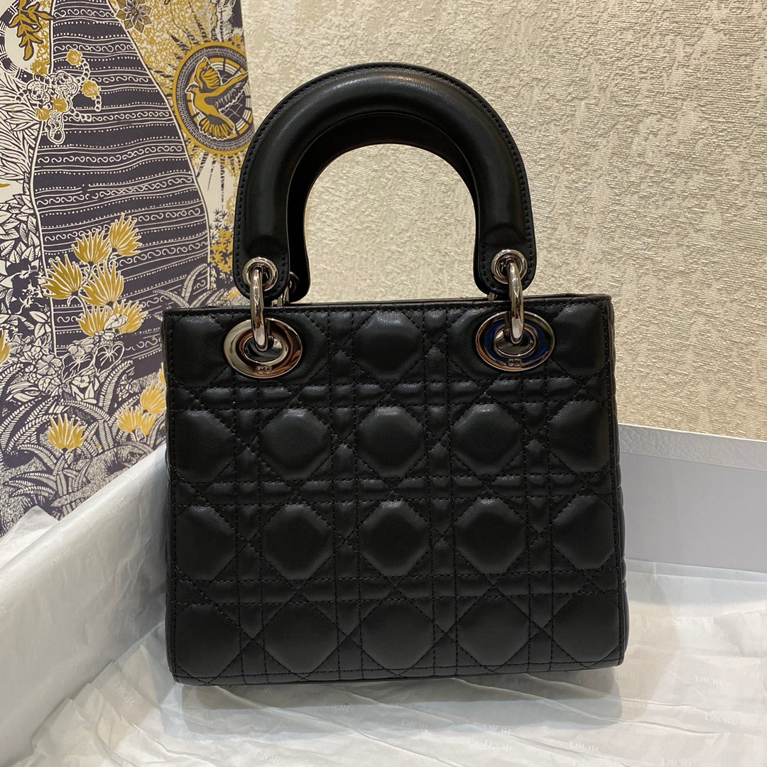 Luxury Diorsmall lady 20 black lambskin shw