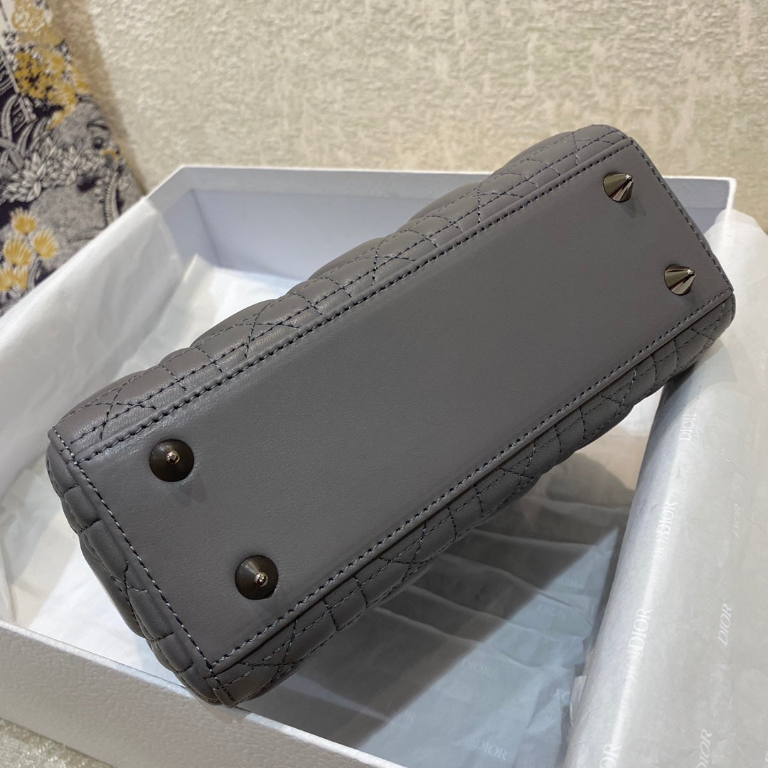 Luxury Diorsmall lady 20 gray lambskin shw
