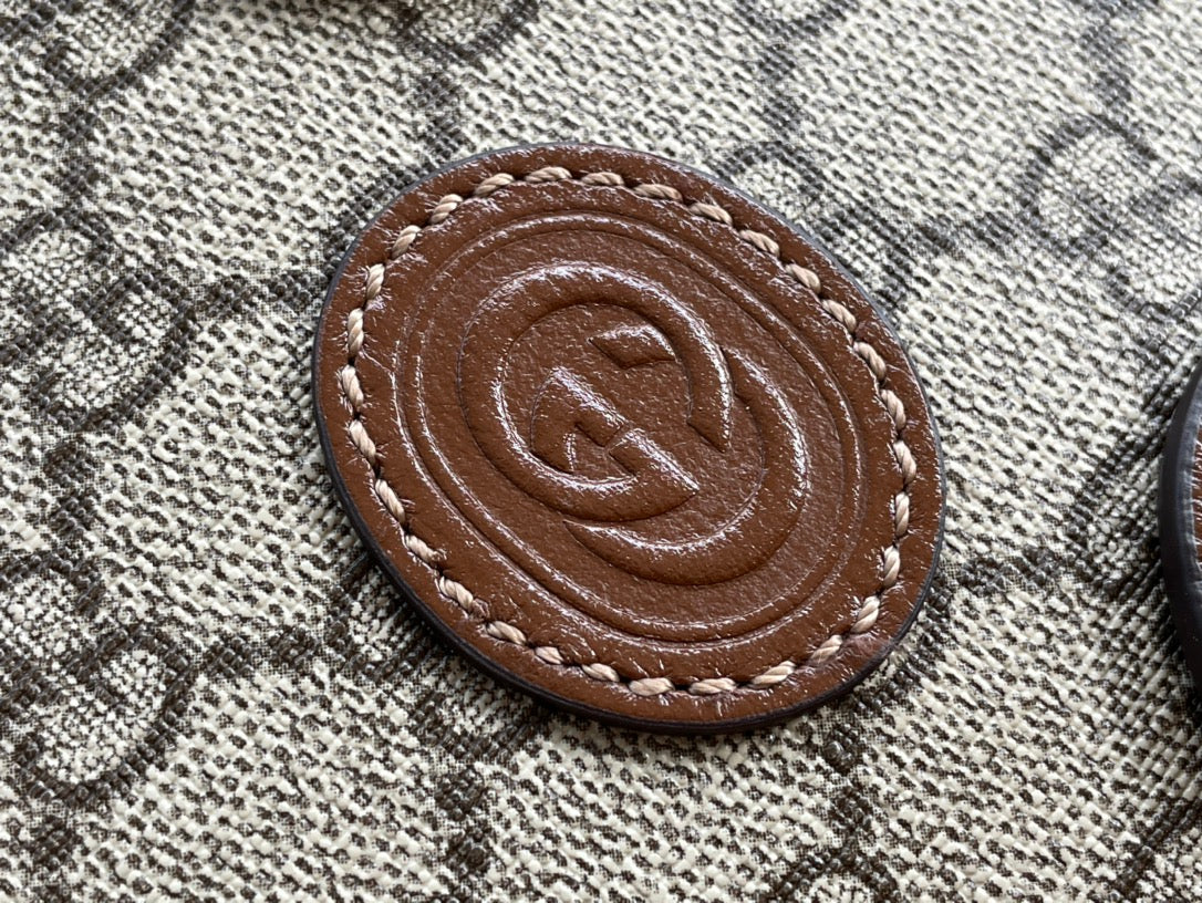 Luxury Gucci MINI TOTE  20 BAG IN BEIGE CANVAS AND BROWN CALFSKIN