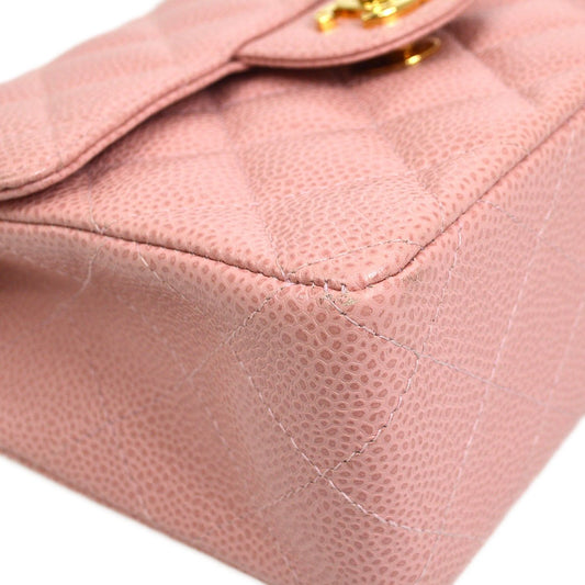 CHANEL 2003-2004 Classic Square Flap 17 Pink Caviar 82773
