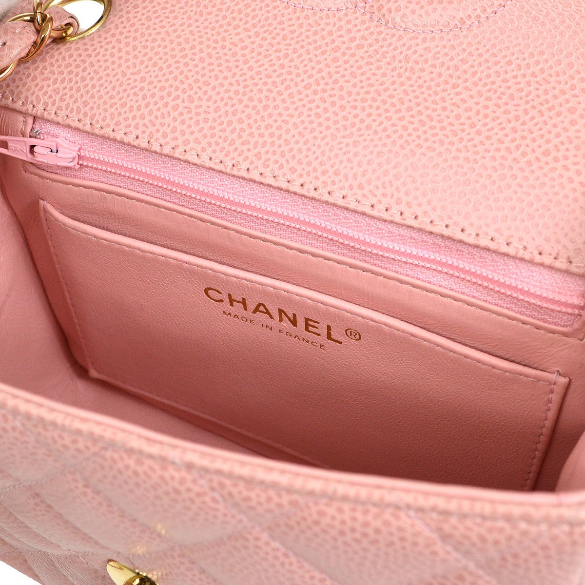 CHANEL 2003-2004 Classic Square Flap 17 Pink Caviar 82773